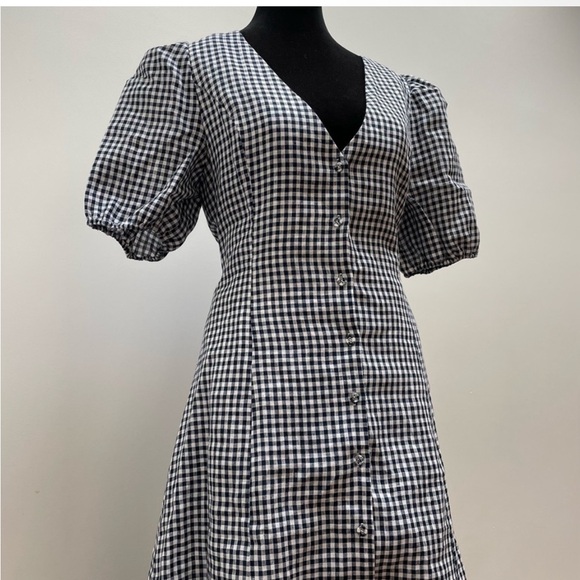 Navy checkered Maxi Dress - Picture 3 of 6